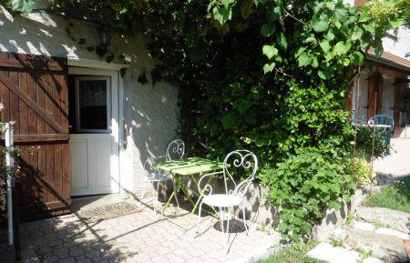 G&icirc;te n&deg;704 Villeneuve-en-Montagne - Sa&ocirc;ne-et-Loire - La petite terrasse,sous la treille