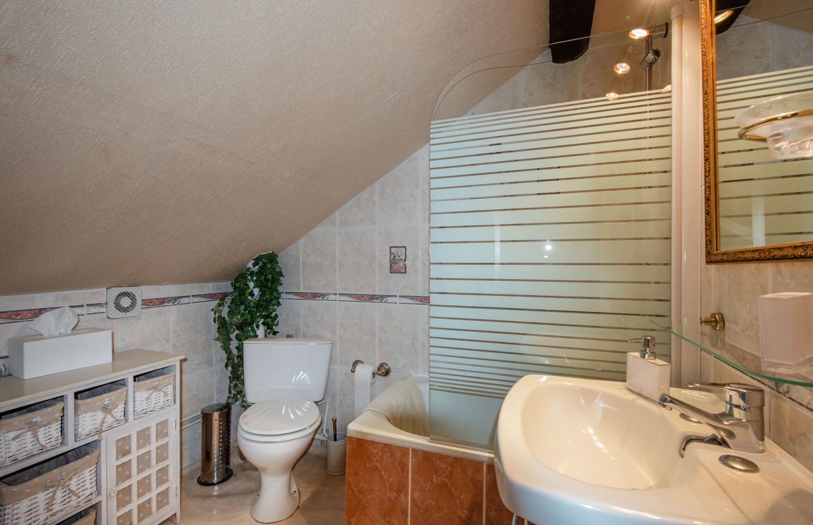 Salle de bain privative avec wc de la Chambre Glycine. photo 12